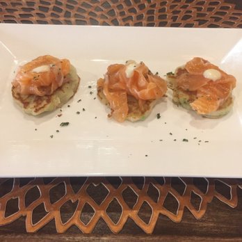 Cocha - Cured salmon on mini pancakes, one of the better dishes I've had recently. - New American Near Me - Baton Rouge, Louisiana