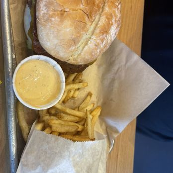 Grassburger - Bacon cheddar burger with French fries and chipotle mayo - Burgers Near Me - Albuquerque, New Mexico