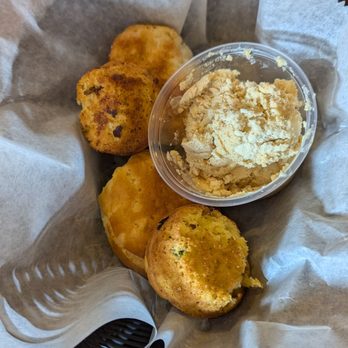 Saddle Ranch - Biscuits, Hush Puppies with Sweet Butter - Steakhouses Near Me - Orange, California Saddle Ranch - Biscuits, Hush Puppies with Sweet Butter - Steakhouses Near Me - Orange, California