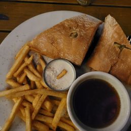 French dip. They dropped a fry in the horse radish sauce before delivering it to me. French dip. They dropped a fry in the horse radish sauce before delivering it to me.