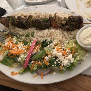 Shaks Mediterranean Bistro - Beef Filet Mignon Shish Kebob Plate - Mediterranean Near Me - Vista, California Shaks Mediterranean Bistro - Beef Filet Mignon Shish Kebob Plate - Mediterranean Near Me - Vista, California