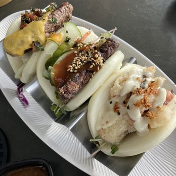 Duckine - Wagyu beef burger, pressed duck, octopus little bao wow - Chinese Near Me - Lahaina, Hawaii Duckine - Wagyu beef burger, pressed duck, octopus little bao wow - Chinese Near Me - Lahaina, Hawaii