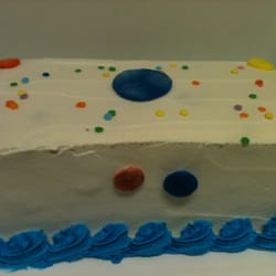 Baskin-Robbins - $22.99 (includes tax). 1/3 sheet cake, serves 6-8.