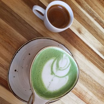 Hatch 44 Cafe - Matcha latte (delicious) and an expresso - Cafes Near Me - Metuchen, New Jersey