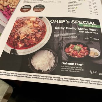 JINYA Ramen Bar - Reston - March 2024 Chef's Special - SPICY GARLIC MABO MEN - $20.80 - comes with side of white rice - OMG SOOO GOOD GET THIS NO LIE! - Tapas/Small Plates Near Me - Reston, Virginia JINYA Ramen Bar - Reston - March 2024 Chef's Special - SPICY GARLIC MABO MEN - $20.80 - comes with side of white rice - OMG SOOO GOOD GET THIS NO LIE! - Tapas/Small Plates Near Me - Reston, Virginia
