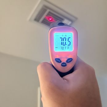 Richmond's Air - Air temp BEFORE Richmond's Air changed the duct placement in the plenum. - Heating & Air Conditioning/HVAC Near Me Richmond's Air - Air temp BEFORE Richmond's Air changed the duct placement in the plenum. - Heating & Air Conditioning/HVAC Near Me