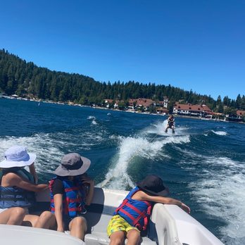 McKenzie's Water Ski School - My hubby having fun while the kids watch. - Ski Schools Near Me - Lake Arrowhead, California McKenzie's Water Ski School - My hubby having fun while the kids watch. - Ski Schools Near Me - Lake Arrowhead, California