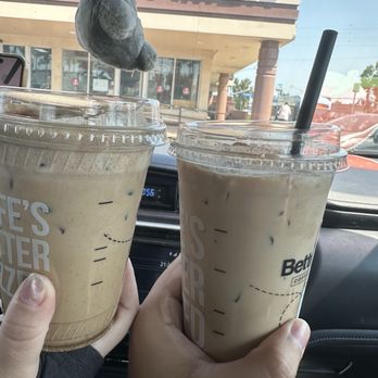 Better Buzz Coffee - Fullerton - Regular iced chai with 1 add shot and cinnamon cold foam (using free reward) and a large iced chai with 1 add shot. - Coffee & Tea Near Me - Fullerton, California Better Buzz Coffee - Fullerton - Regular iced chai with 1 add shot and cinnamon cold foam (using free reward) and a large iced chai with 1 add shot. - Coffee & Tea Near Me - Fullerton, California