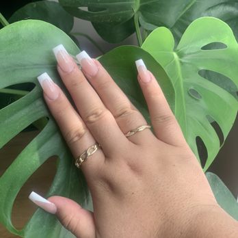 Peacock Nails - French Tip, Gel X Medium Square - Nail Salons Near Me - Lemon Grove, California Peacock Nails - French Tip, Gel X Medium Square - Nail Salons Near Me - Lemon Grove, California
