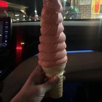 Denny's Ice Cream Stand - Lg raspberry sherbet soft serve. It's giant! - Ice Cream & Frozen Yogurt Near Me - Erie, Pennsylvania