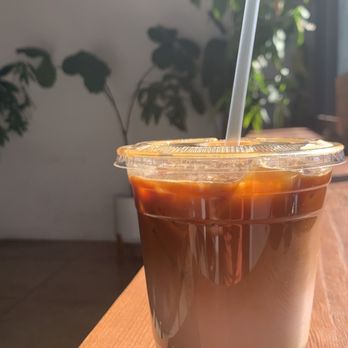 Sharp Specialty Coffee - Strawberry milk with oatmilk, matcha, and espresso! - Coffee & Tea Near Me - Los Angeles, California