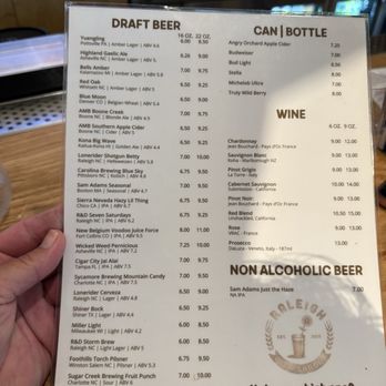 Raleigh Beer Garden - Drink menu. - Beer Gardens Near Me - Morrisville, North Carolina Raleigh Beer Garden - Drink menu. - Beer Gardens Near Me - Morrisville, North Carolina