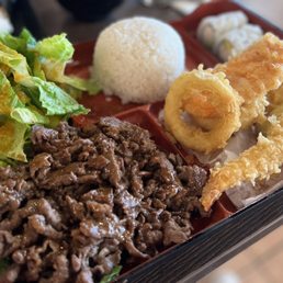 Spicy Pork, Mixed Tempura & California Roll