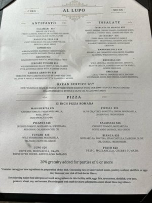 Menu photo 1 Al'Lupo Ristorante Cincinnati, OH