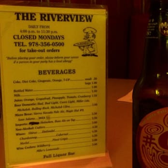 Riverview Restaurant - Menu 7/2014 - Pizza Near Me - Ipswich, Massachusetts