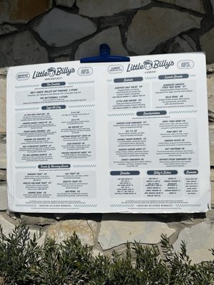 Menu photo 2 Little Billy's Newport Beach, CA Menu photo 2 Little Billy's Newport Beach, CA