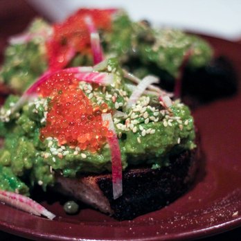 Nopa - Avocado Toast, sesame seeds, watermelon radish, capers, and trout roe - New American Near Me - San Francisco, California Nopa - Avocado Toast, sesame seeds, watermelon radish, capers, and trout roe - New American Near Me - San Francisco, California