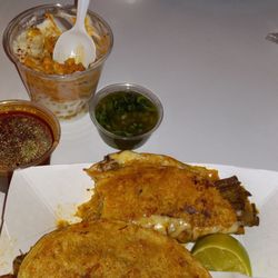 Carmen's Cafe - Dug into it before I took a picture. Barilladila? I think is what this was called? And a corn cup.