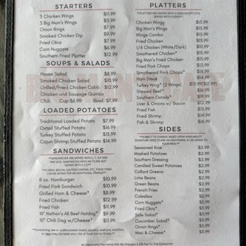 Big Man's Cafe - Lunch menu on 6/7/2025 - Southern Near Me - Ocala, Florida