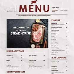 Holy Cow - Menu