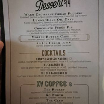 The Henry - Menu Desserts - New American Near Me - Carlsbad, California