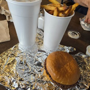 The Canteen - smash burger single fries and a drink! - Burgers Near Me - Clarksburg, West Virginia