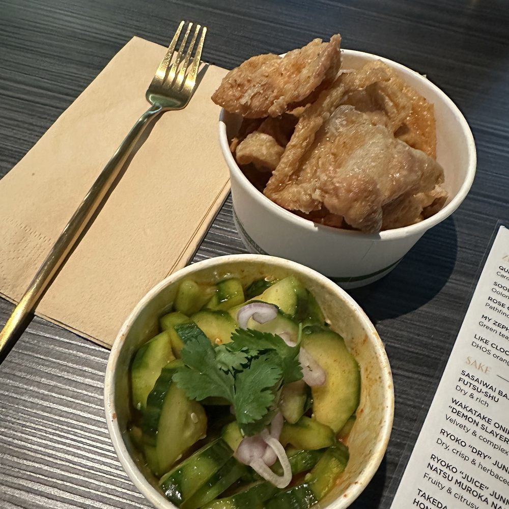 Rooster & Rice - cucumber salad and fried chicken skins! - Comfort Food Near Me - Beaverton, Oregon Rooster & Rice - cucumber salad and fried chicken skins! - Comfort Food Near Me - Beaverton, Oregon