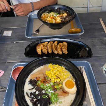 In Ramen - Crispy Shiitake Mushroom Gyoza w. truffle dipping sauce  Chashu Ramen  Spicy Chicken Ramen - Ramen Near Me - Dania Beach, Florida