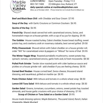 Marble Valley Kitchen - Fall menu 2023 page 1 - Caterers Near Me - Rutland, Vermont Marble Valley Kitchen - Fall menu 2023 page 1 - Caterers Near Me - Rutland, Vermont