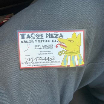Tacos Neza - Front of business card - Caterers Near Me Tacos Neza - Front of business card - Caterers Near Me