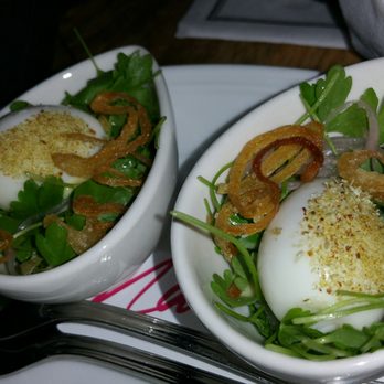 Marianne's - 2 minute quail egg: celery salt, crispy shallots & dijonnaise ($3 each) ×2 - Lounges Near Me - San Francisco, California Marianne's - 2 minute quail egg: celery salt, crispy shallots & dijonnaise ($3 each) ×2 - Lounges Near Me - San Francisco, California
