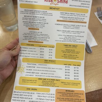 Rise and Shine Cafe - Menu - Breakfast & Brunch Near Me - Mililani, Hawaii