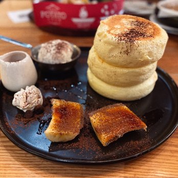 Petit Potato - Caramel Banana Chocolate Souffle Pancake - Taiwanese Near Me - Toronto, Ontario