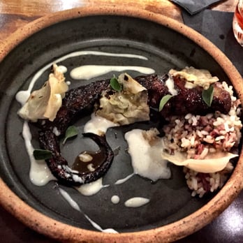 Barley Swine - Grilled octopus with pigs foot fried rice (WHUT) - New American Near Me - Austin, Texas Barley Swine - Grilled octopus with pigs foot fried rice (WHUT) - New American Near Me - Austin, Texas