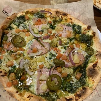 MOD Pizza - Pineapple and ham with extra toppings - Fast Food Near Me - Highland, Indiana