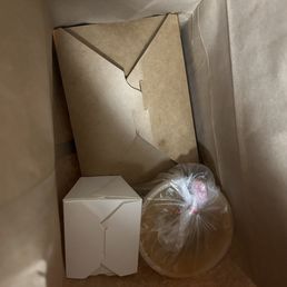 Pad Thai and Penang curry with rice to go. Packed well! Pad Thai and Penang curry with rice to go. Packed well!