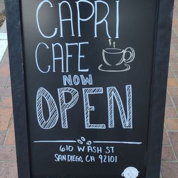 Capri Cafe - Sidewalk sign - Coffee & Tea Near Me - San Diego, California