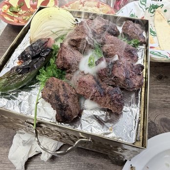 Elhelmya Egyptian Restaurant - Beef Mini Kabab with Side / كباب (لحم) - Egyptian Near Me - Houston, Texas