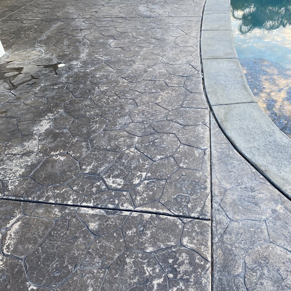 Stoneworks Architectural Concrete - Deck before job. - Masonry/Concrete Near Me