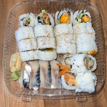 Noble Village - Mackerel Nigiri, Shrimp Tempura Roll, and Spider Roll - Japanese Near Me - Clawson, Michigan Noble Village - Mackerel Nigiri, Shrimp Tempura Roll, and Spider Roll - Japanese Near Me - Clawson, Michigan