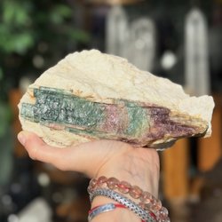 Watermelon Tourmaline in Orthoclase