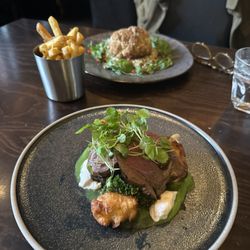The Whippet Inn - Truffle and black pepper fries, cauliflower steak, and their house special steak. Excellent!