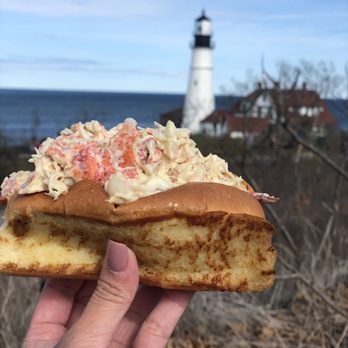 Bite Into Maine - Wasabi Lobster Roll (look at all that lobster!! & the lighthouse ) - Seafood Near Me - Cape Elizabeth, Maine Bite Into Maine - Wasabi Lobster Roll (look at all that lobster!! & the lighthouse ) - Seafood Near Me - Cape Elizabeth, Maine