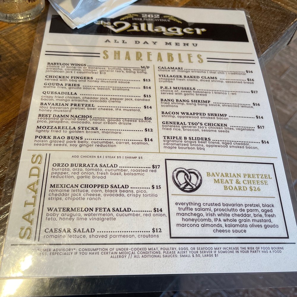 The menu