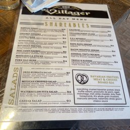 The menu