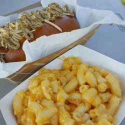 Euro pup and mac 'n cheese