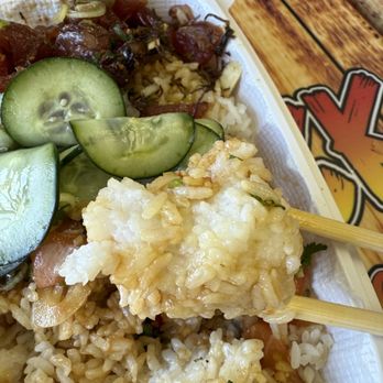 Ry's Poke Shack - Very wet and clumpy rice... - Hawaiian Near Me - Pasadena, California