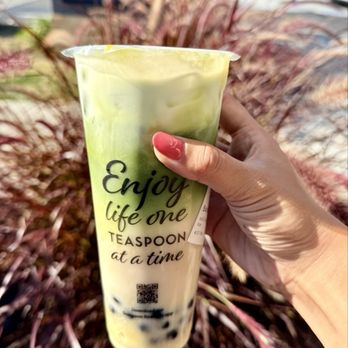 Teaspoon - Banana Matcha Royale (Oat Milk, Add Boba) - Desserts Near Me - Hayward, California