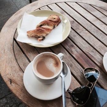 Vincent - Cappuccino and Danish pastry. - Desserts Near Me - Warsaw, MZ Vincent - Cappuccino and Danish pastry. - Desserts Near Me - Warsaw, MZ