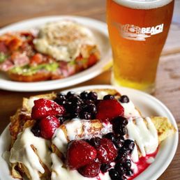 Mother's Day brunch French toast, avocado toast, and road of gold ipa. Mother's Day brunch French toast, avocado toast, and road of gold ipa.